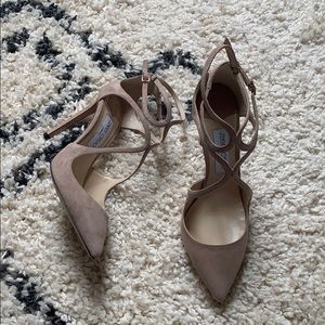 Jimmy Choo ‘Lancer 100’ Blush Suede Heels, 39